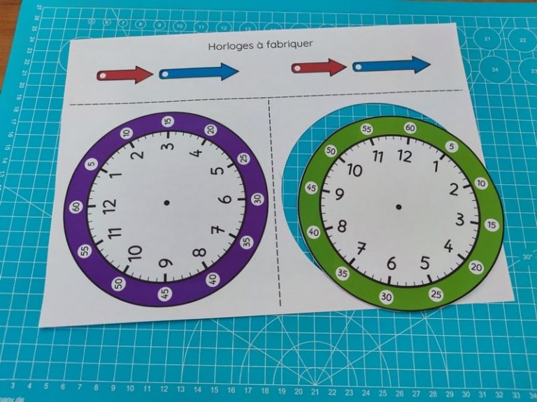 2 petites horloges à imprimer (modèle 2) – Creadoc un outil et des