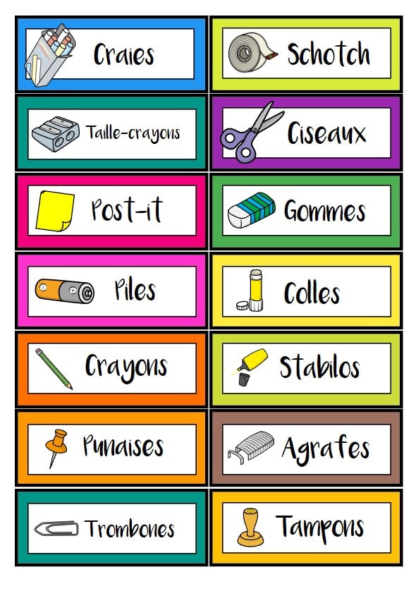 Les étiquettes pour le rangement du matériel – Creadoc For School – Un  outil et des ressources pour les enseignants et les élèves du primaire