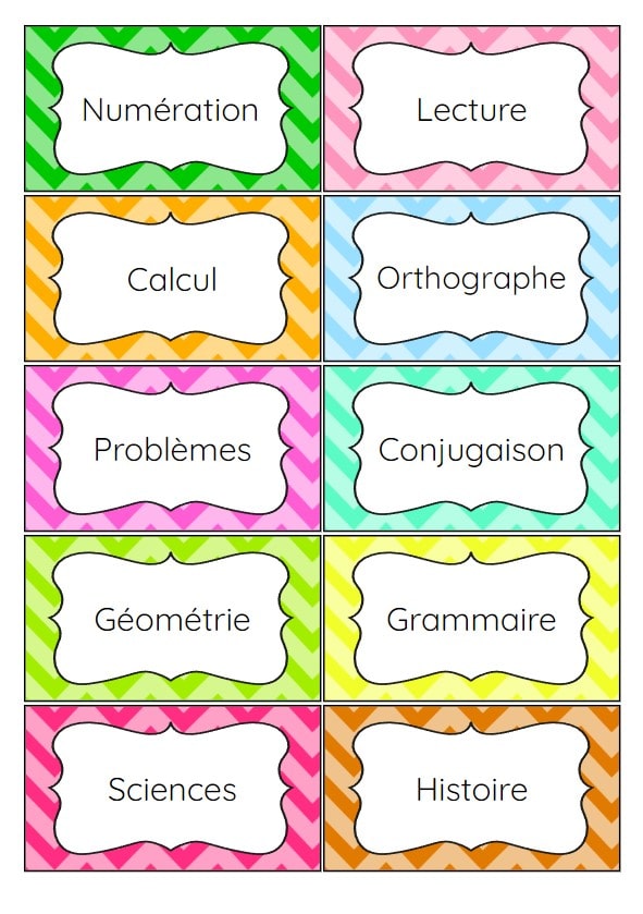 Les étiquettes de rangement pour la classe – Creadoc For School – Un outil  et des ressources pour les enseignants et les élèves du primaire