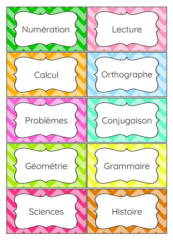 Les étiquettes de rangement pour la classe – Creadoc For School