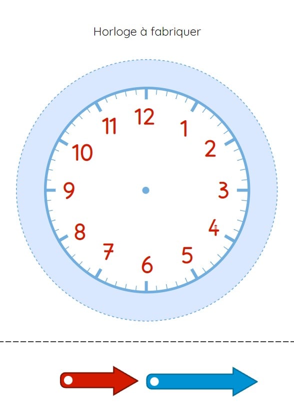 Grande horloge à imprimer – Creadoc For School – Un outil et des ressources  pour les enseignants et les élèves du primaire